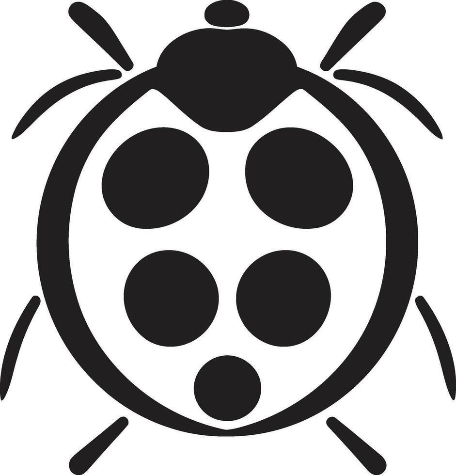 Classic Charm Timeless Ladybug Symbol Artistic Ladybug Graceful Badge in Shadows vector