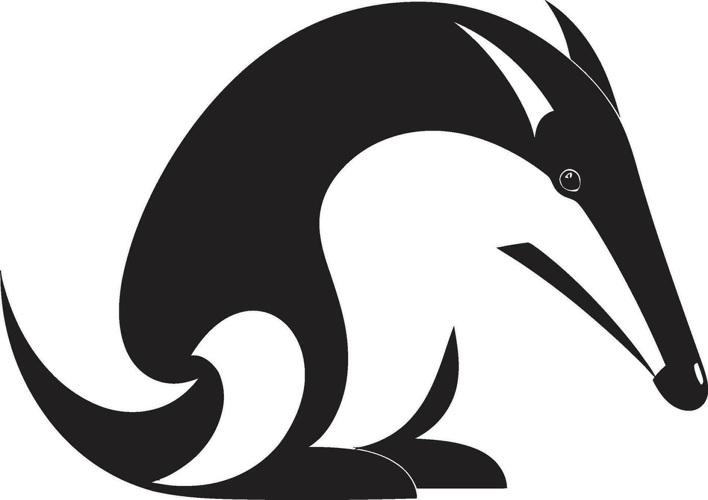 Black Anteater Symbol Vector Logo for a Strong Brand Majestic Black Anteater Icon Timeless Vector Design