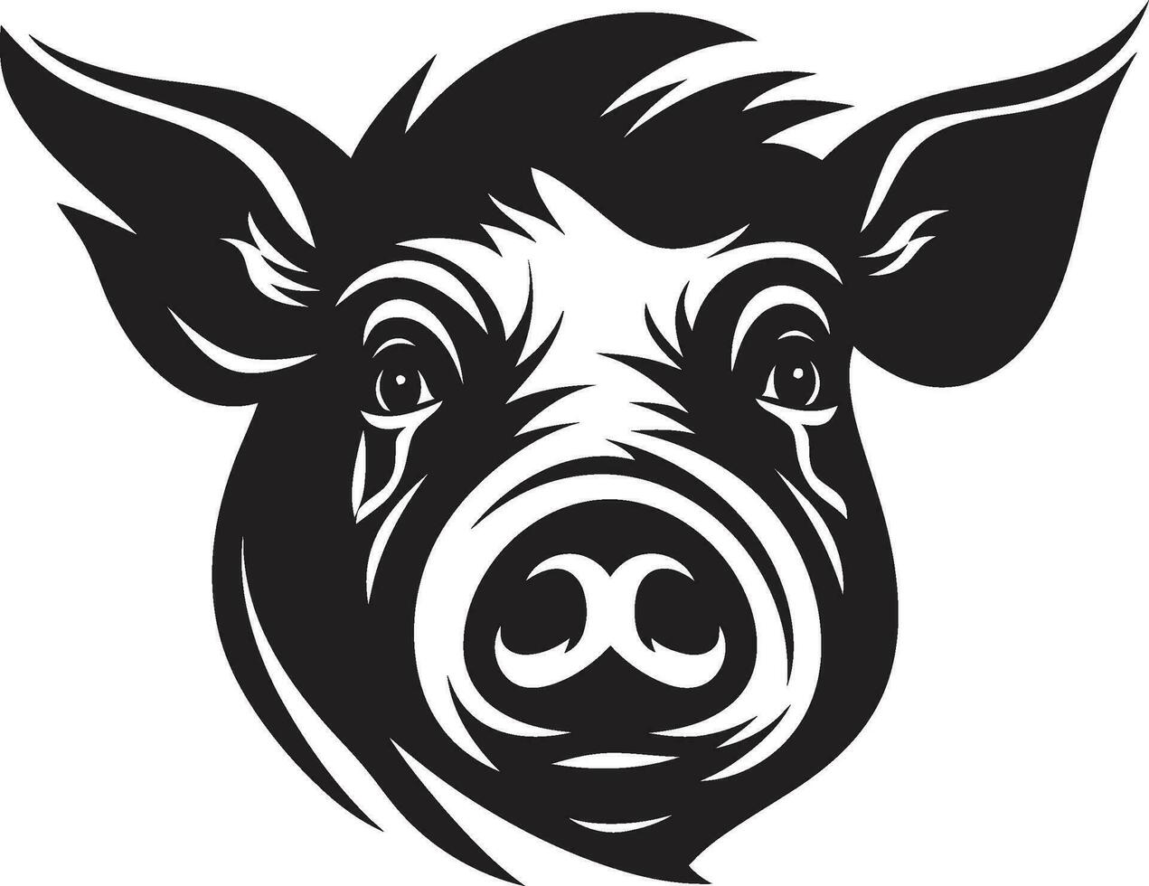 Sleek Pig Profile Badge Minimalistic Pig Face Symbol vector