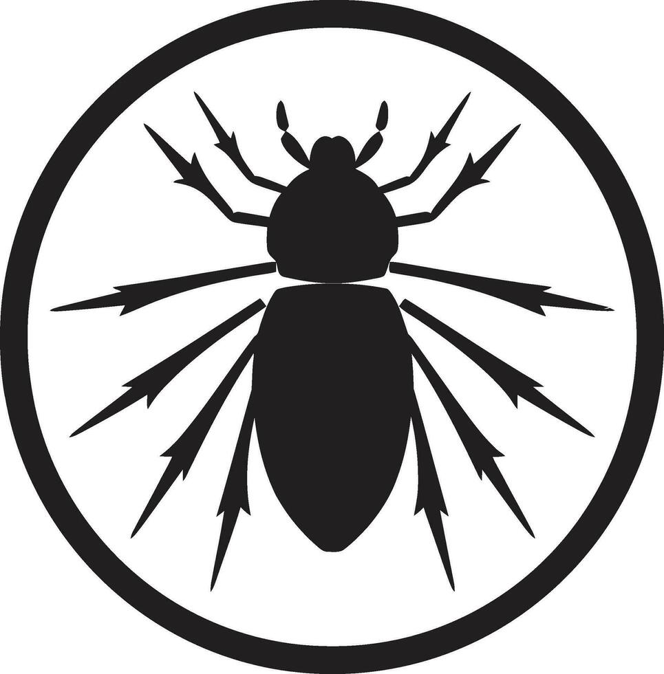 Artistic Precision Black Aphid Symbol in Vector Format Black Vector Aphid Logo Timeless Elegance on Display