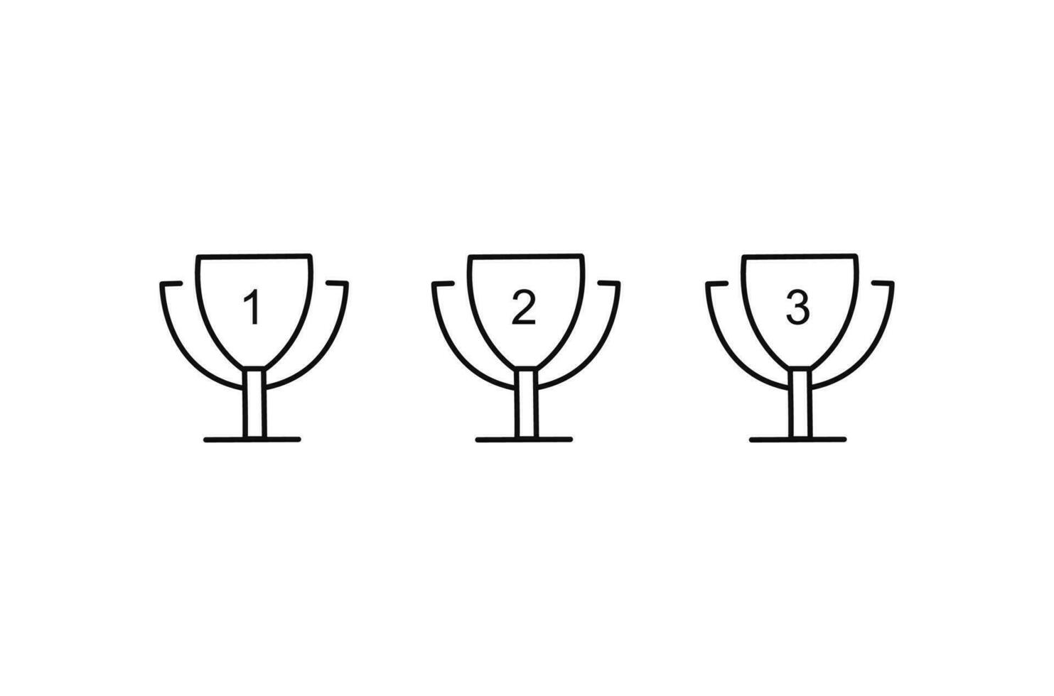 Icono de línea de copa de trofeo, vector sobre fondo blanco.