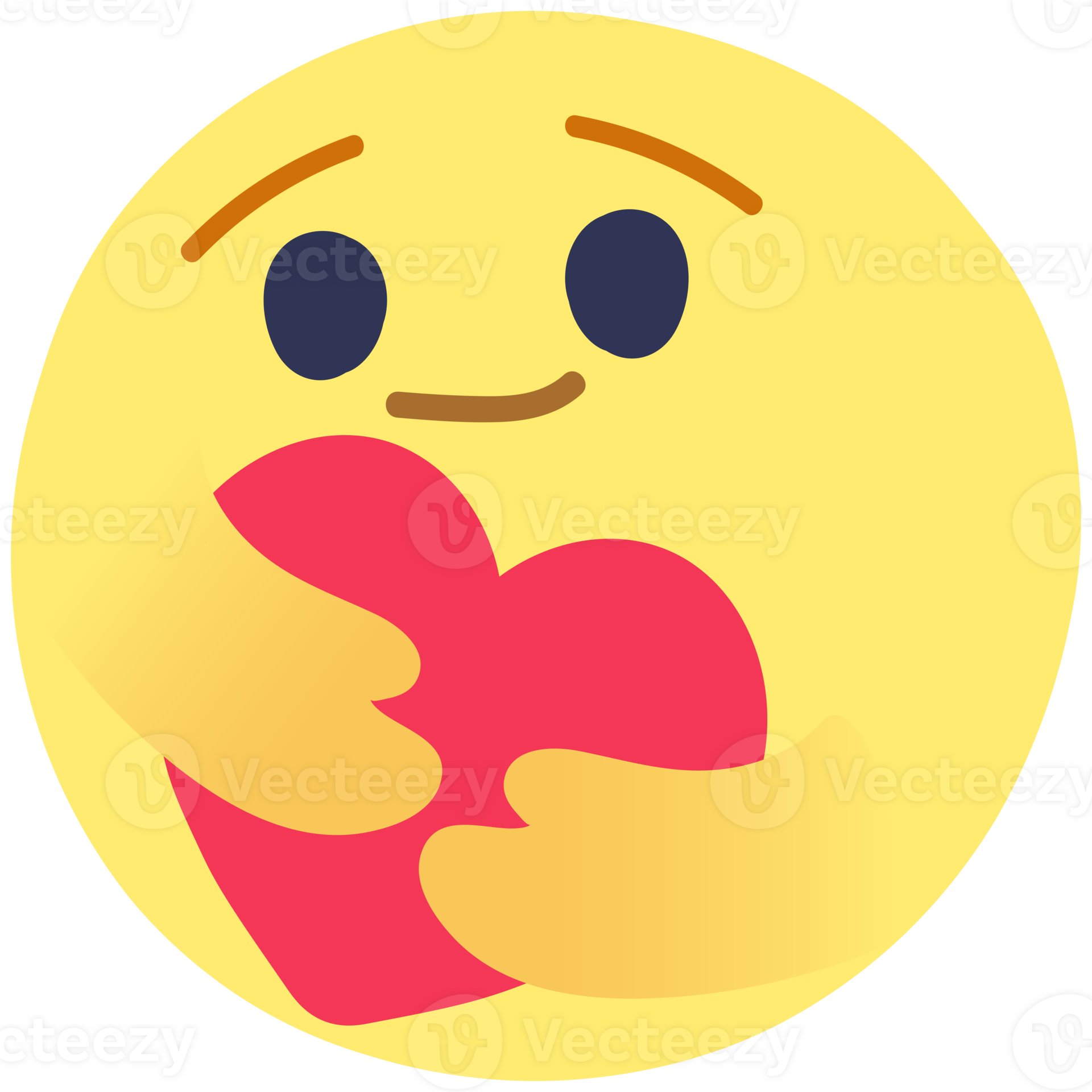 Social Media Care emoji hugging a heart. Symbol of care and support