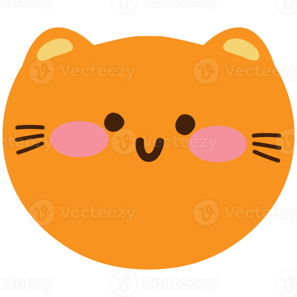 Kawaii Cute orange Cat face png