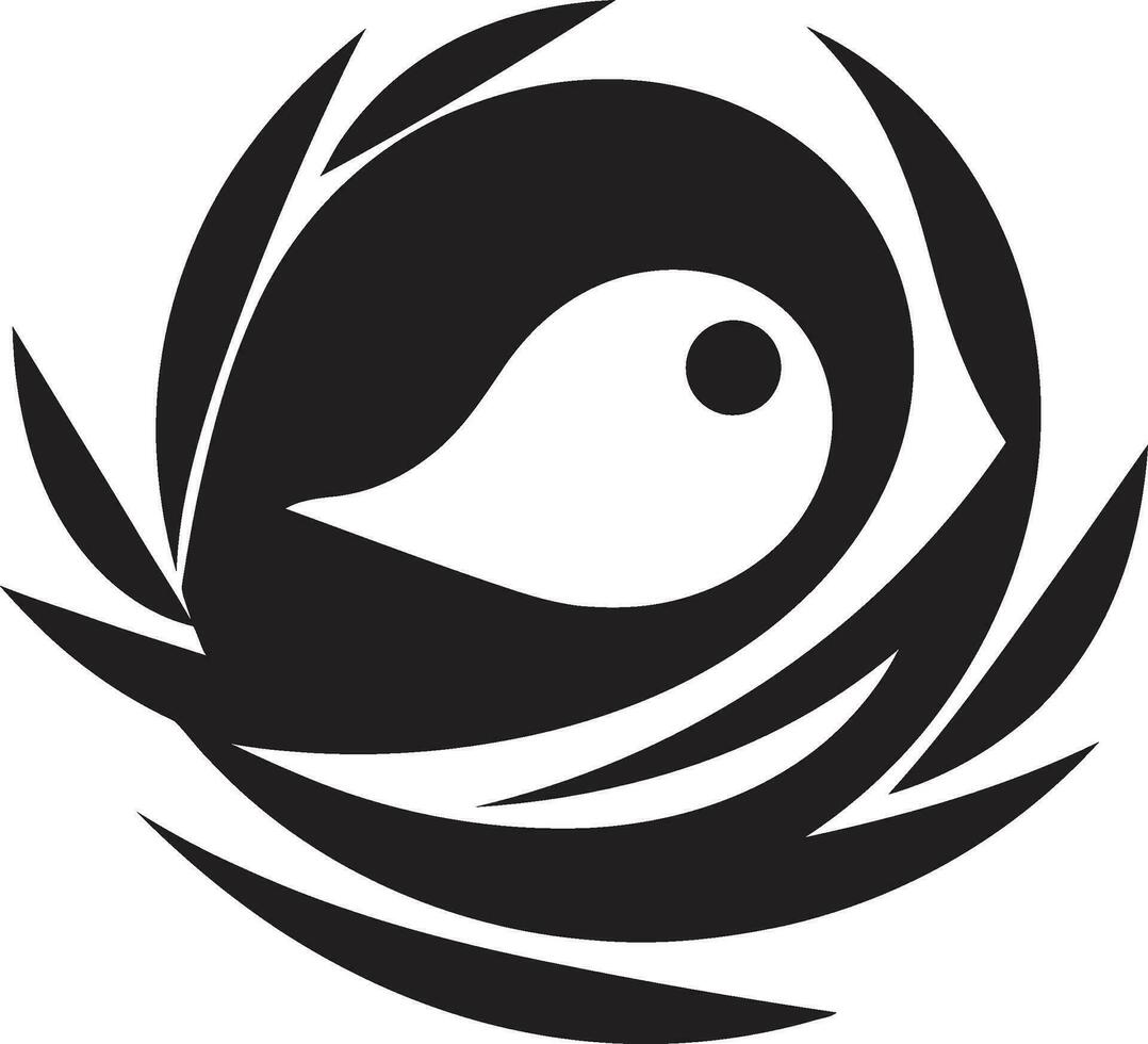 The Beauty of Bird Nests Black Icon Design Elegant Simplicity Black Bird Nest Emblem vector