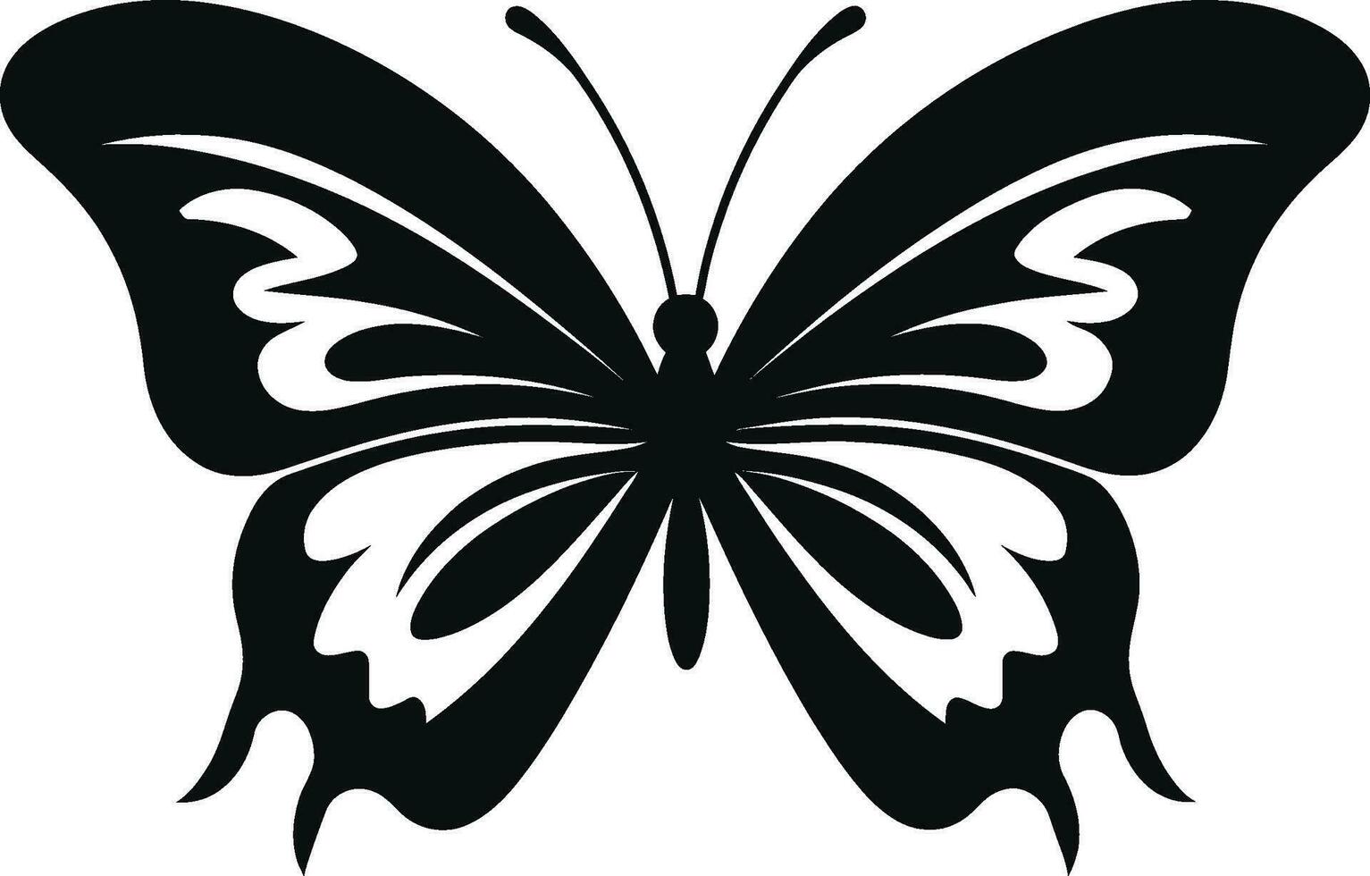 Sculpted Silhouette in Flight Monochrome Marvel Skybound Majesty Midnight Butterfly Icon vector