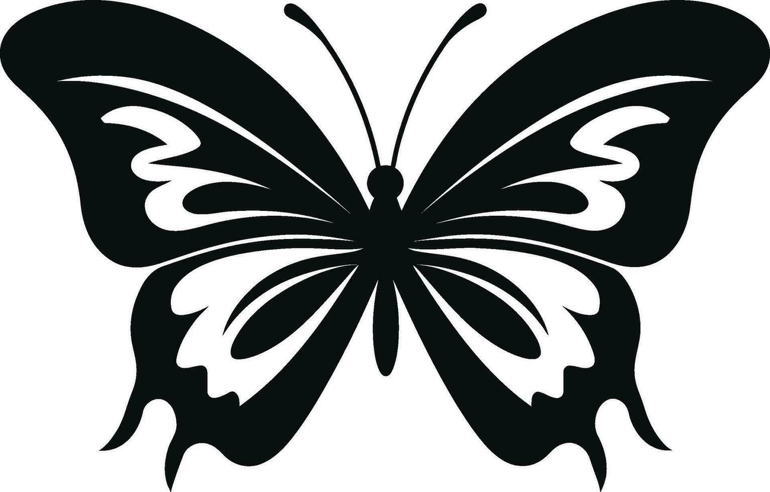 esculpido silueta en vuelo monocromo maravilla hacia el cielo majestad medianoche mariposa icono vector