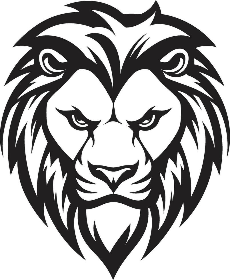 Vector Mane Black Lion Insignia Mighty Beast Lion Logo in Black