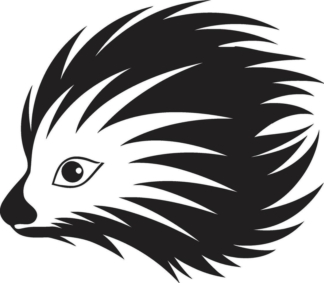 Vector Porcupine Quill Insignia Black Porcupine Heraldry