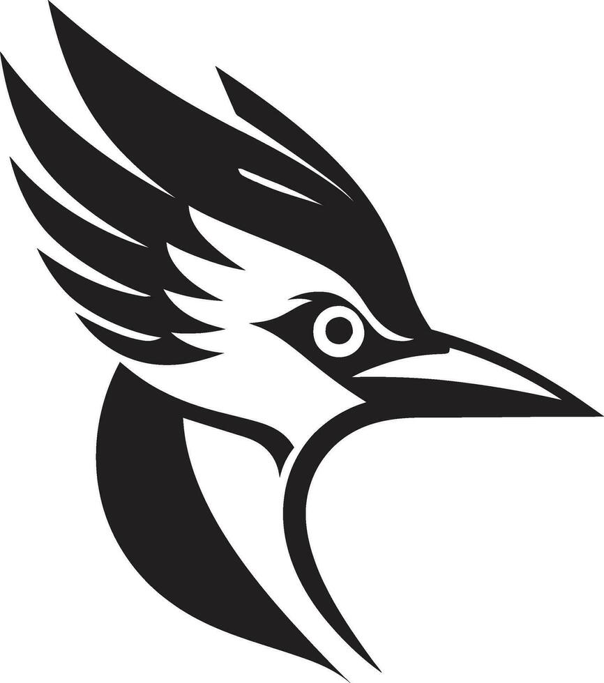 Woodpecker Bird Logo Design Black Modern Black Woodpecker Bird Logo Design Professional vector