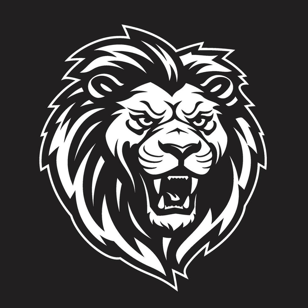 majestuoso medianoche negro vector león diseño cauteloso monarca león logo icono