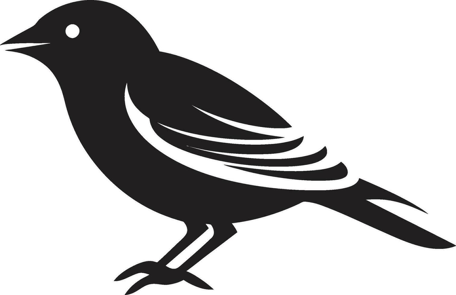 gráfico pájaro cantor símbolo vuelo de opulencia artístico con alas insignias aéreo arte vector