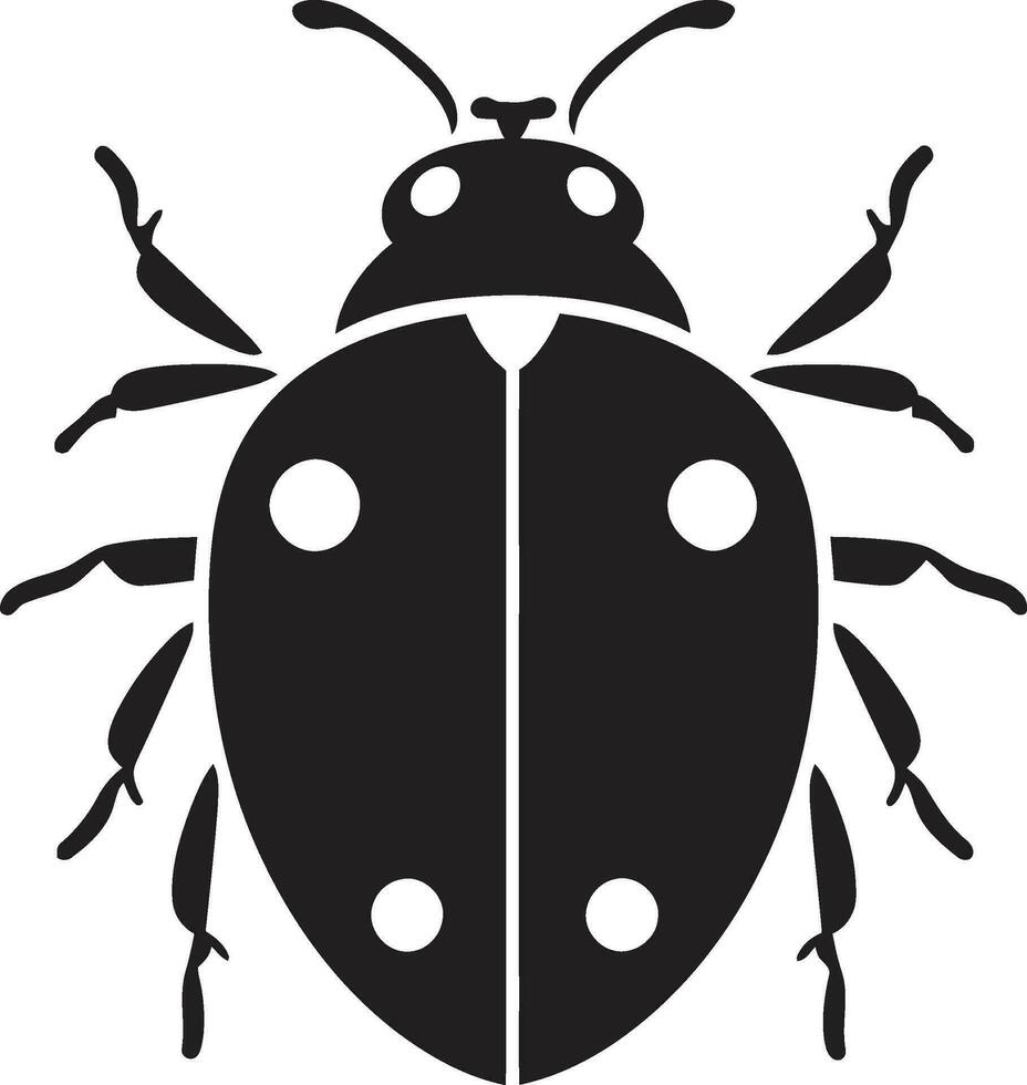 Sleek Silhouette Black Ladybug Crest Elegant Marvel Timeless Ladybug Symbol vector