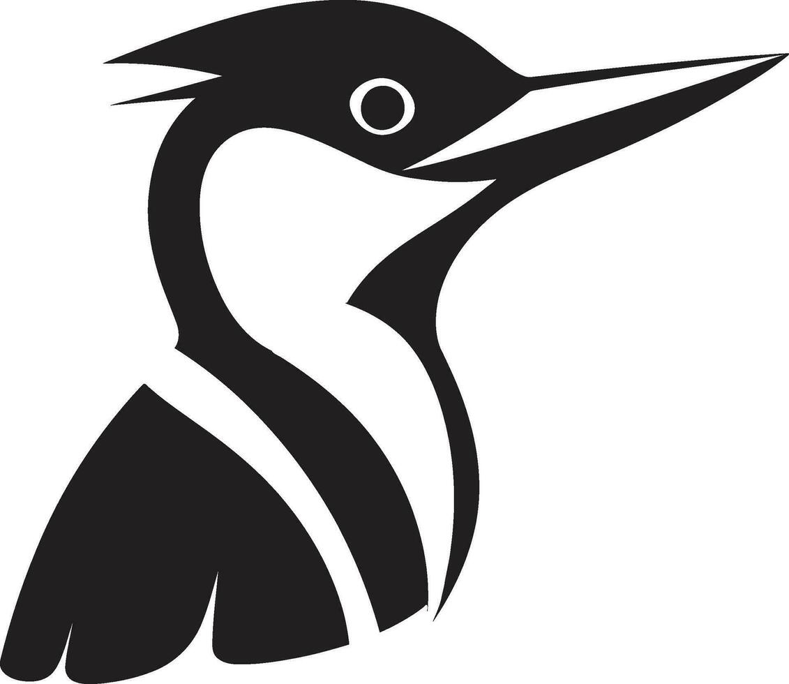 Woodpecker Bird Logo Design Black Natural Black Woodpecker Bird Logo Design Simple and Modern vector