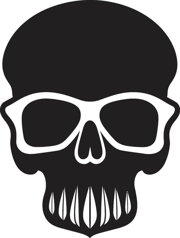 Chic and Groovy Cool Skullhead in Monochrome Skullhead Swagger Funky Black Vector Artistry