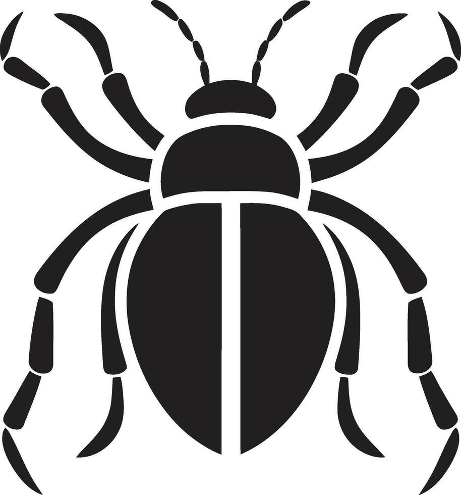 Regal Black Bug Badge Crowned Bug Symbol vector