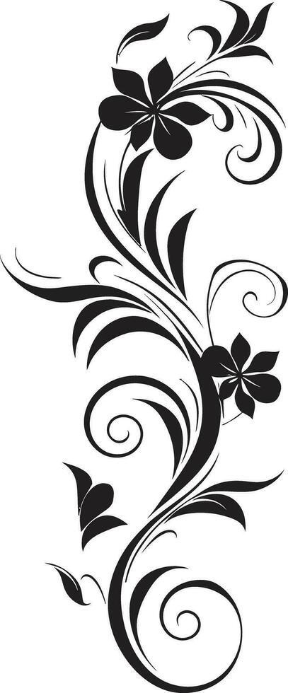 Charming Ebony Bouquet Intricate Garden Shadows vector