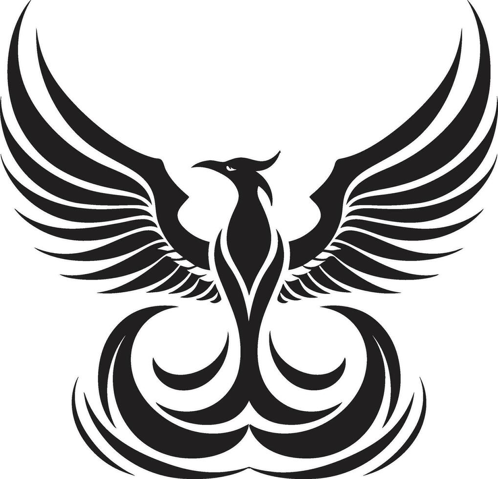 Abstract Phoenix Symbol Nighttime Phoenix Emblem vector