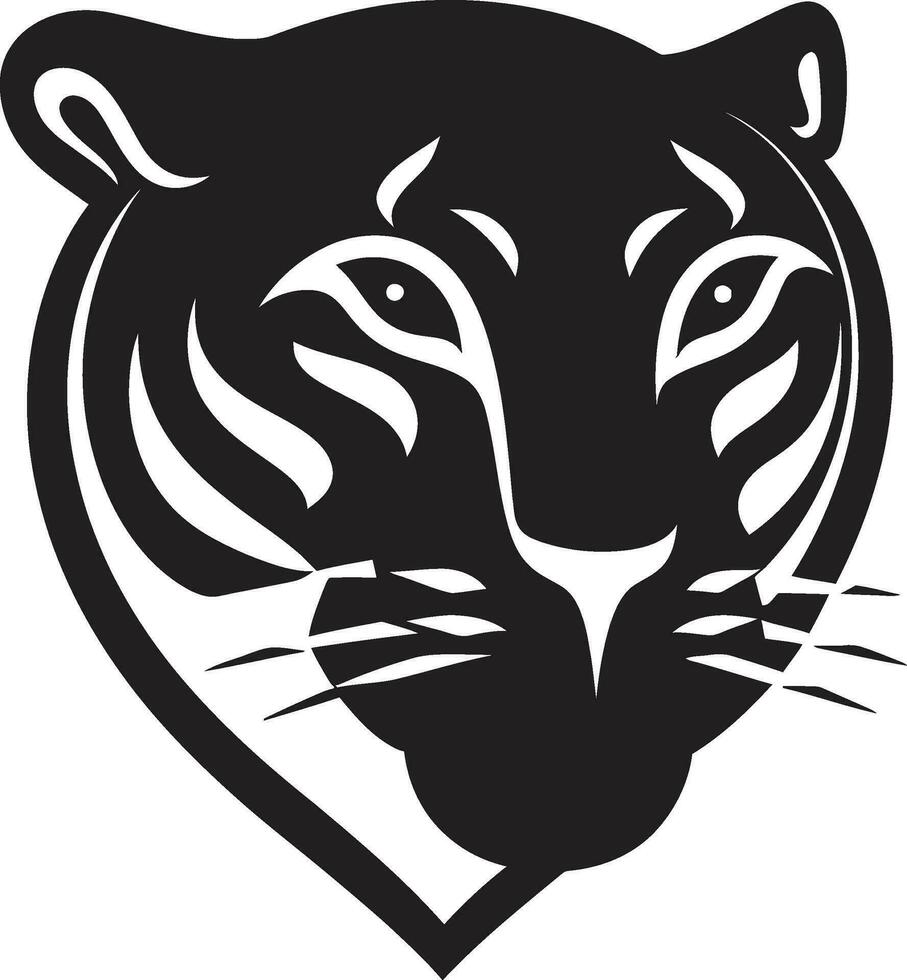 Artistic Jaguar Symbol Monochromatic Beauty Graceful Stride Vectorized Jaguar Crest vector