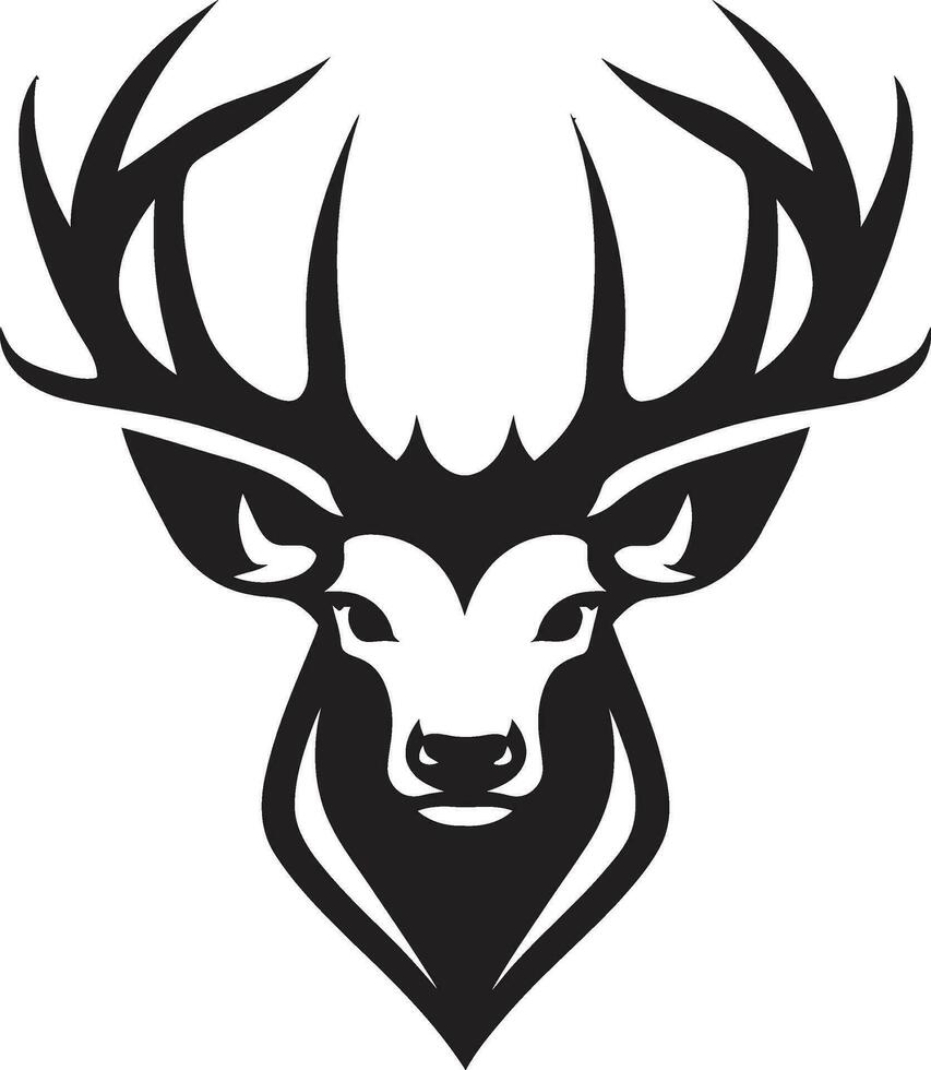 Elegance in Natures Serenity Black Deer Symbol Harmonic Beauty in the Wild Deer Emblem in Monochrome vector