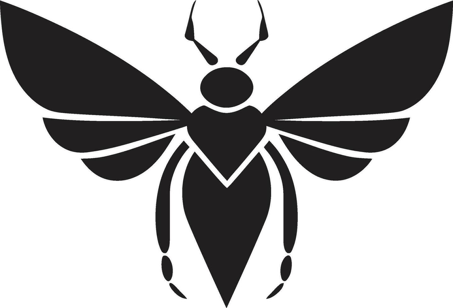 Beetle Dynasty Heraldry Sleek Black Beetle Insect Emblem vector