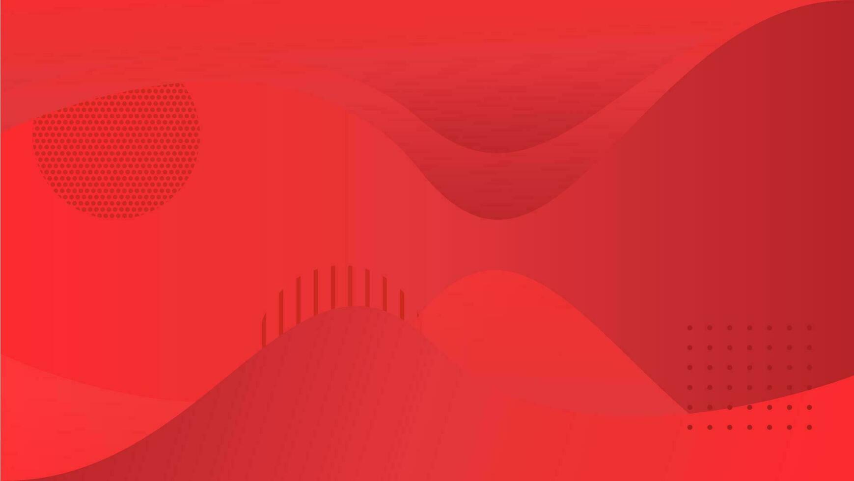 red wave background with geometric shapes vector
