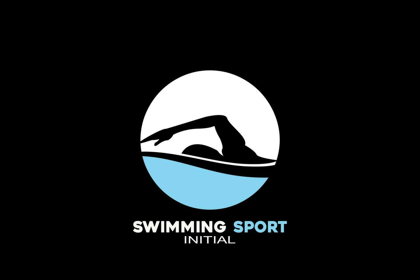 Vector initials letter O with swimming creative geometric modern logo design.