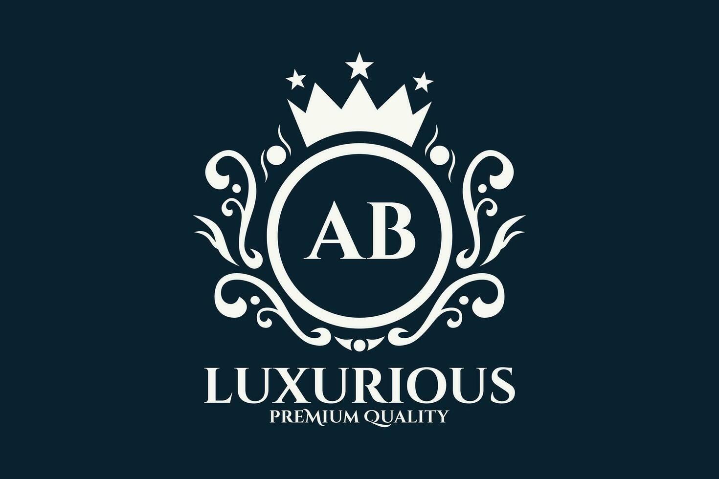 Initial  Letter AB Royal Luxury Logo template in vector art for luxurious branding  vector illustration.