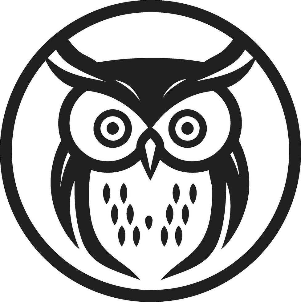resumen Noche búho icono búho familia emblema conjunto vector