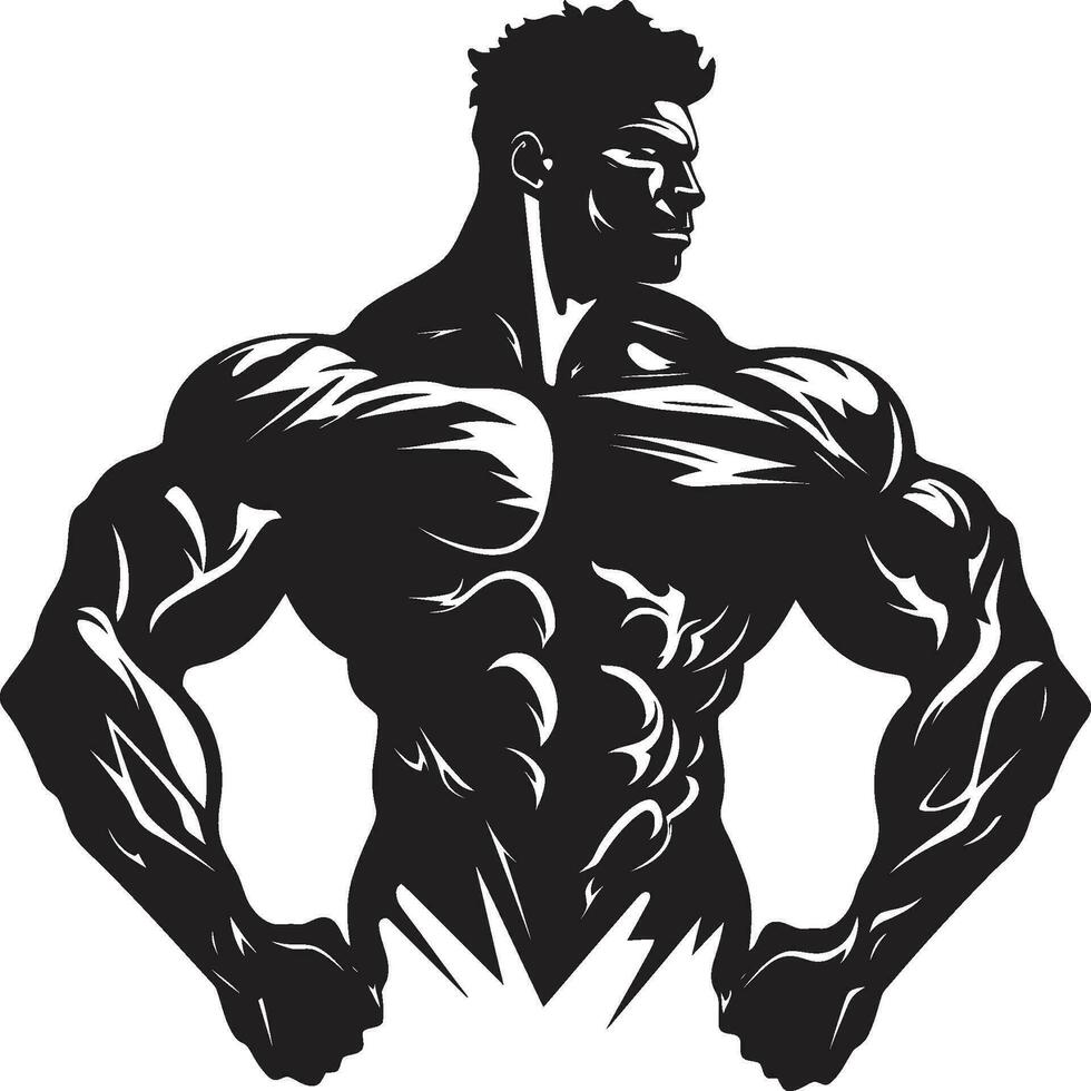 Ink and Iron Magic Vector Bodybuilder Majesty Architectural Elegance Black Vector Building