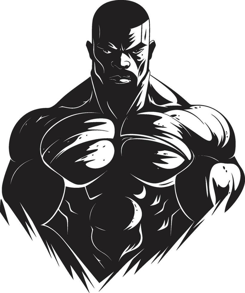 Inkwell Iron Bodybuilder Vector Majesty Muscle Monochrome Magic Vector Fitness Art