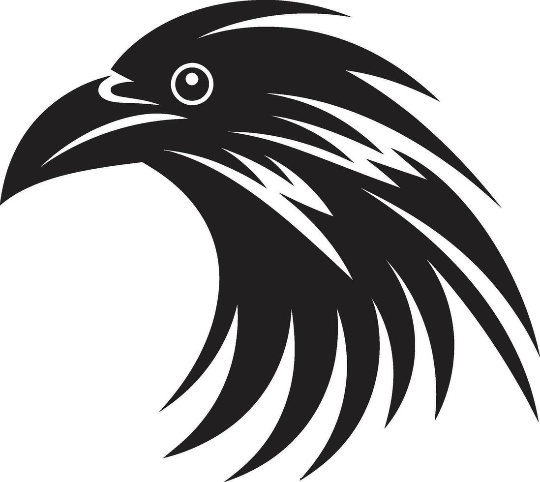 negro cuervo monograma diseño pulcro cuervo Insignia de honor vector