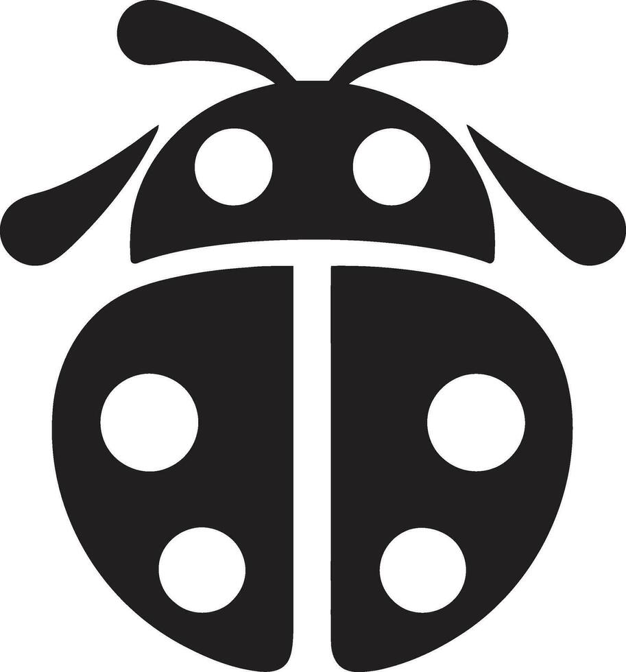 Nocturnal Beauty Unveiled The Abstract Ladybugs Symbol Majestic Simplicity in Motion The Ladybugs Monochromatic Badge vector