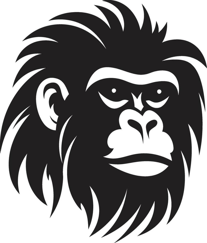 Baboon Crowned Badge Regal Primate Logo vector