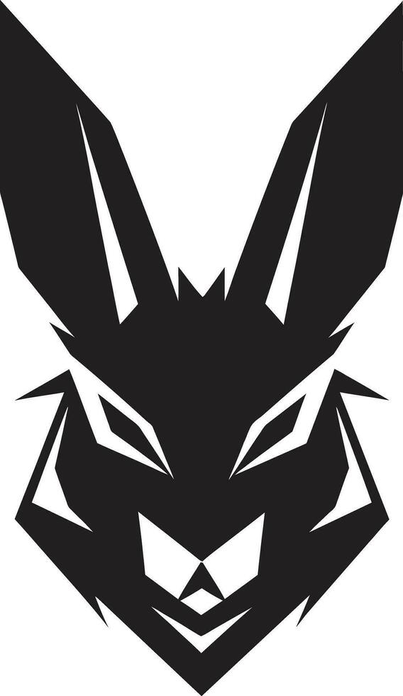 Rabbit Silhouette Monogram Minimalistic Black Hare Crest vector