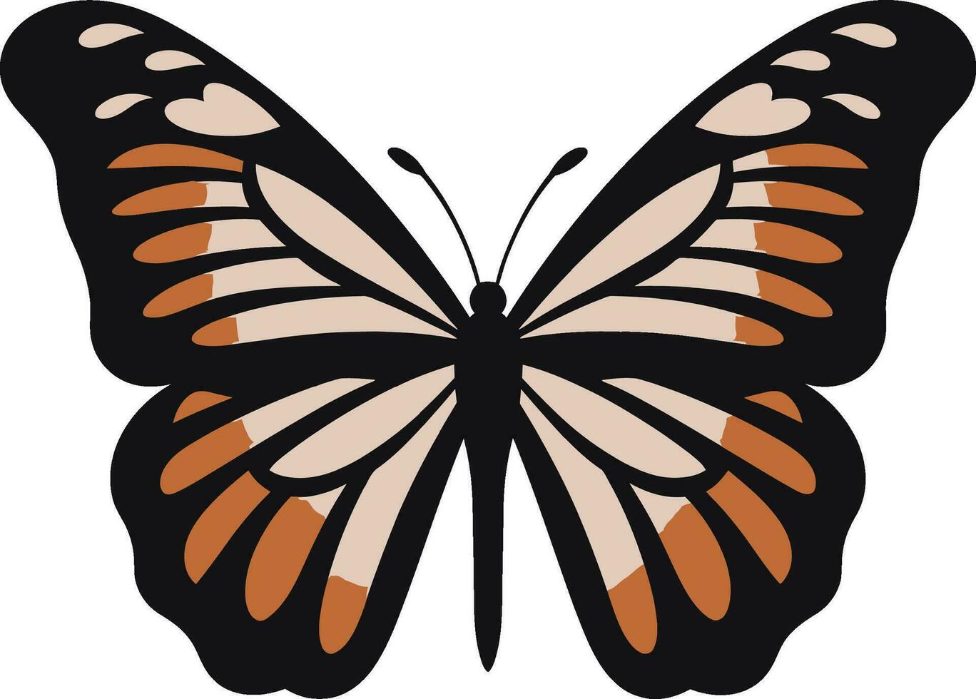 misterio en movimiento mariposa diseño elegante alas negro mariposa marca vector