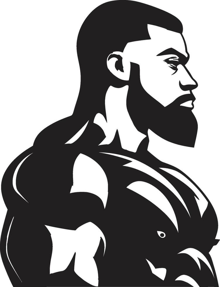 Strength in Shadows Black Fitness Artistry Elegance in Muscles Vector Bodybuilder Silhouette