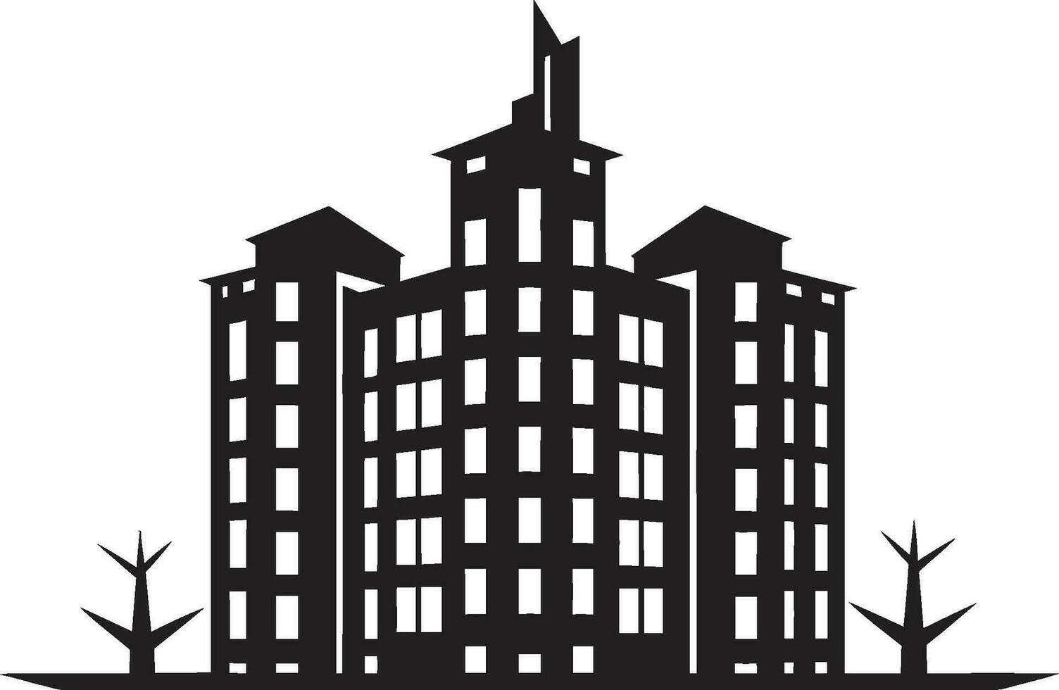 Majestic Monochrome Metropolis Vector Craft Architectural Alchemy Onyx Vector Towers