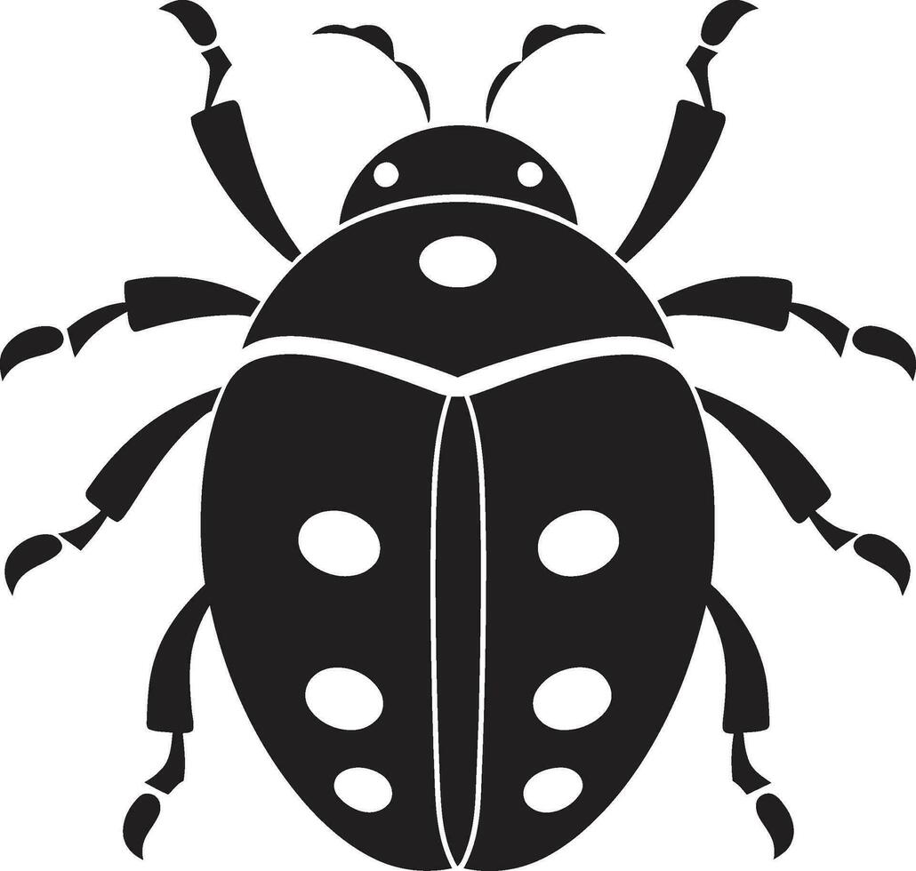 Eyes of Symmetry The Monochrome Ladybugs Timeless Badge Whispers of Beauty The Sleek Ladybugs Emblematic Geometric Crest vector