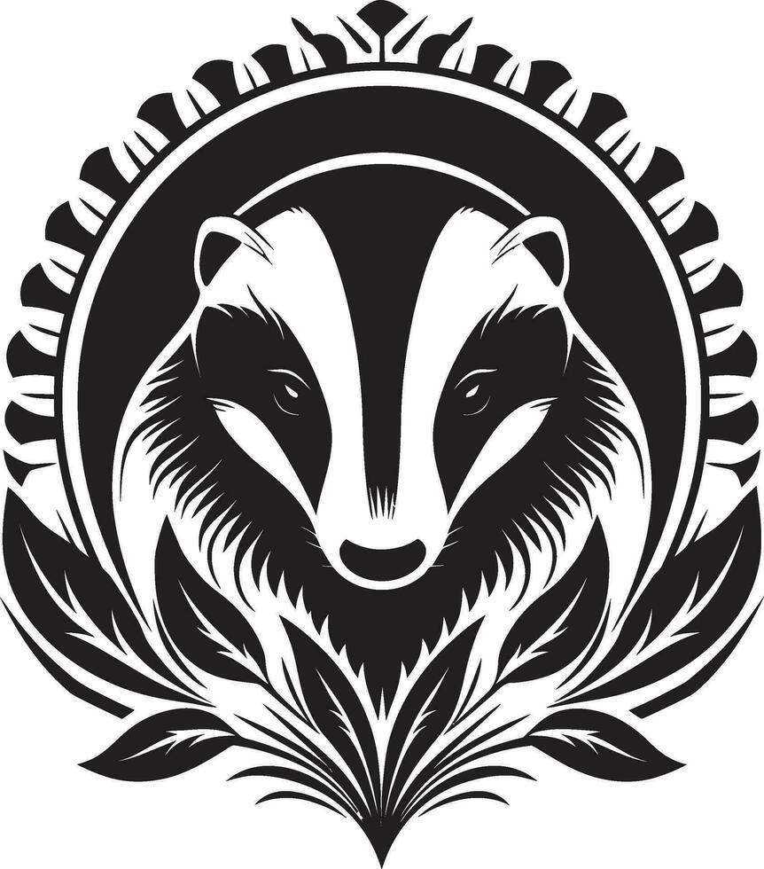 Badger Lineage Badge Badger Heraldic Symbol vector