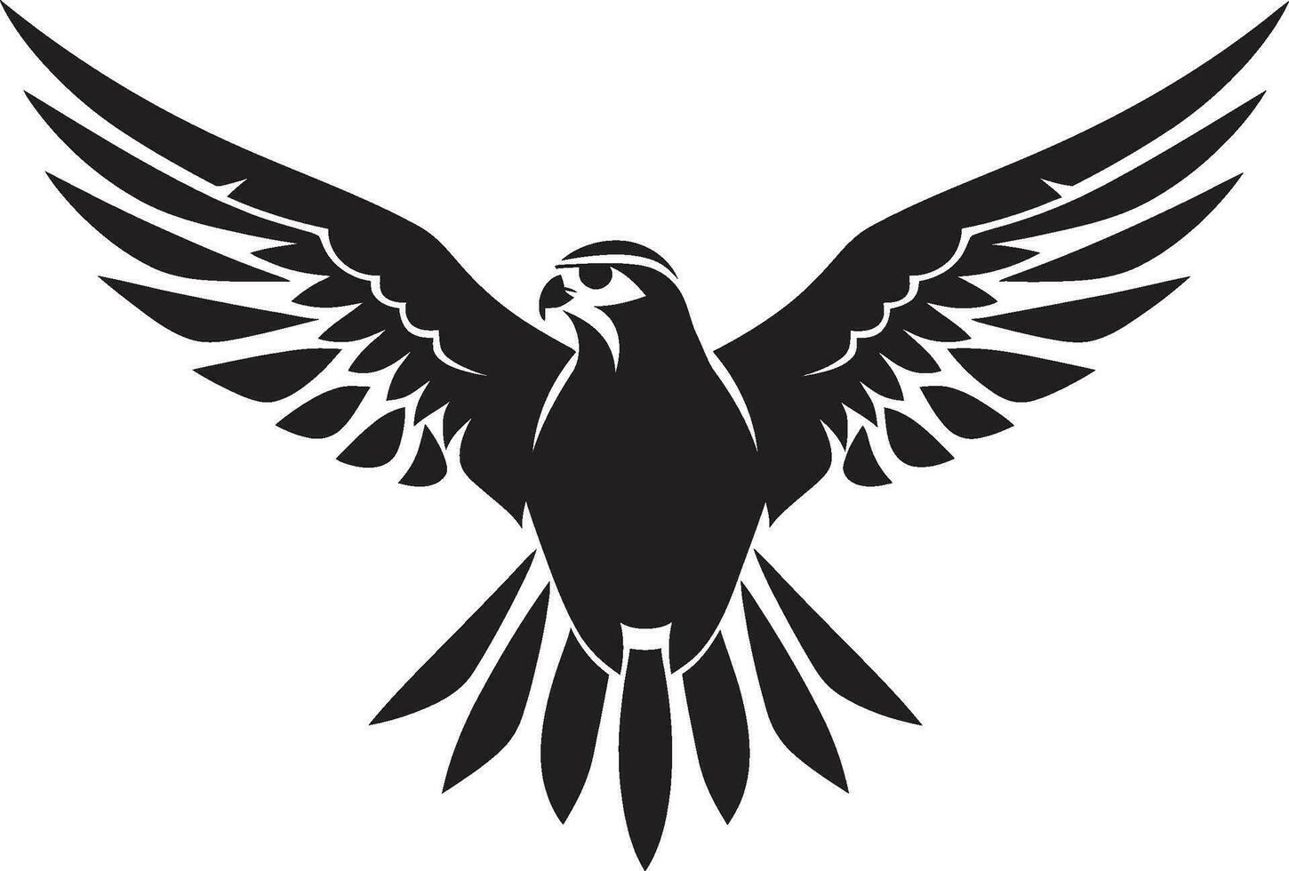 Swooping with Style Modern Kestrel Icon Elegant Bird of Prey in Darkness Logo Design vector
