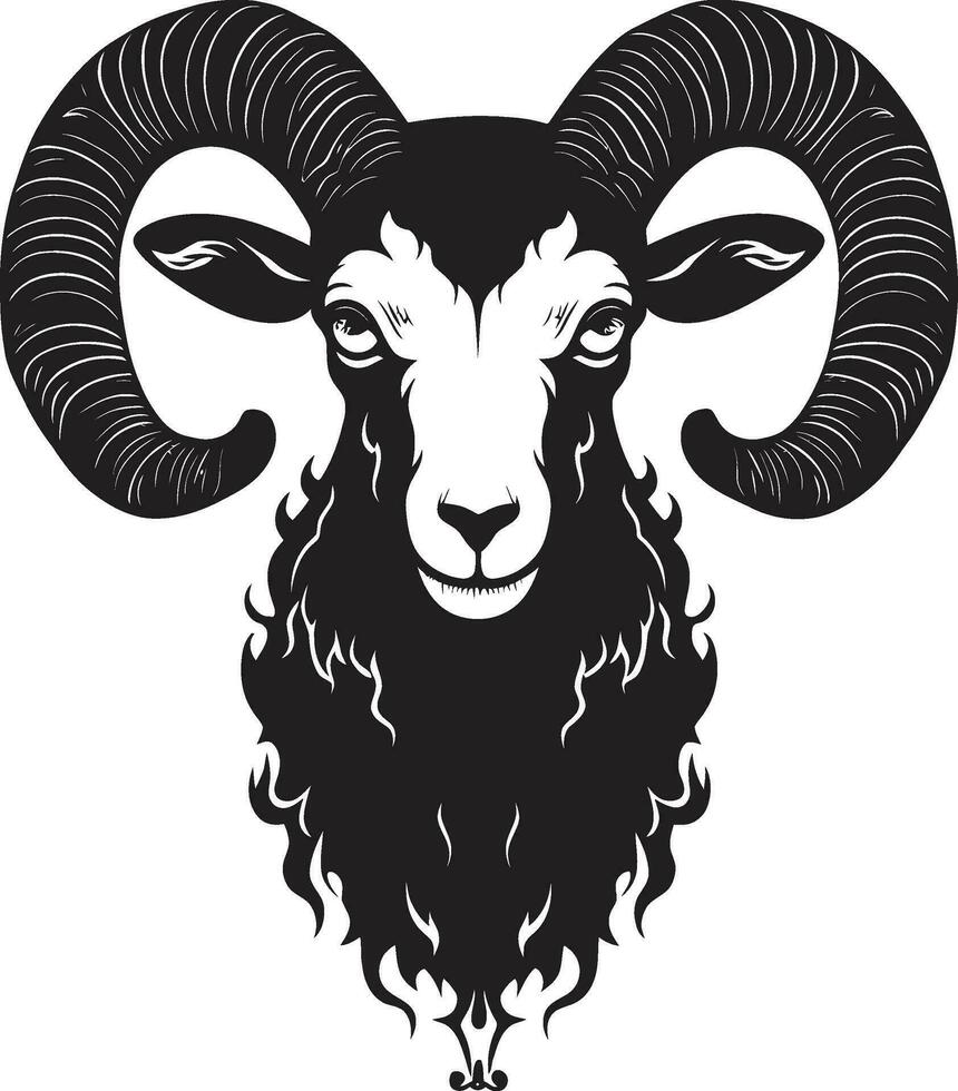 Ebon Excellence Emblem Midnight Sheep Graphic Ewe Icon Woolly Opulence vector