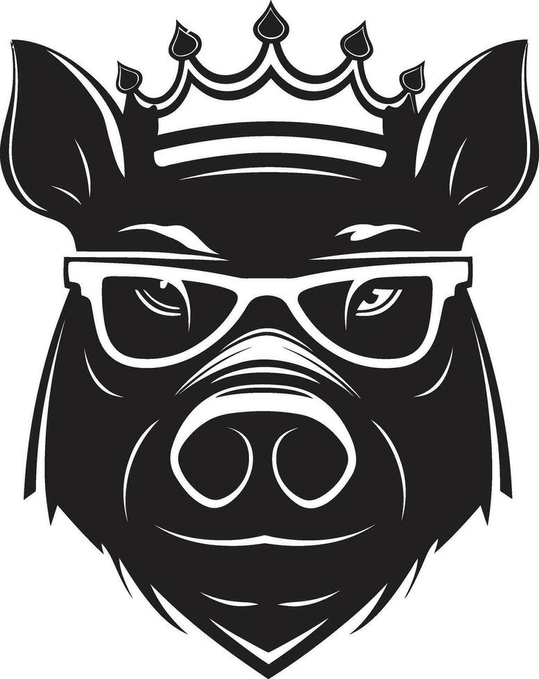 Elegant Pig Badge Modern Pig Silhouette vector