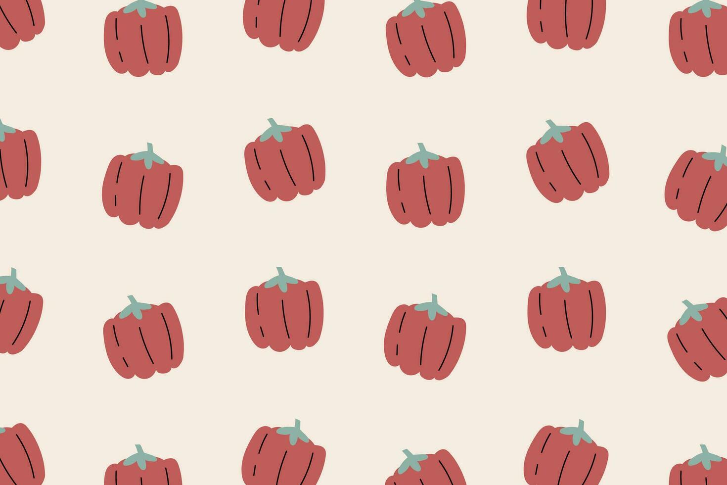 Paprika pattern background. Hand drawn style vector design illustrations.