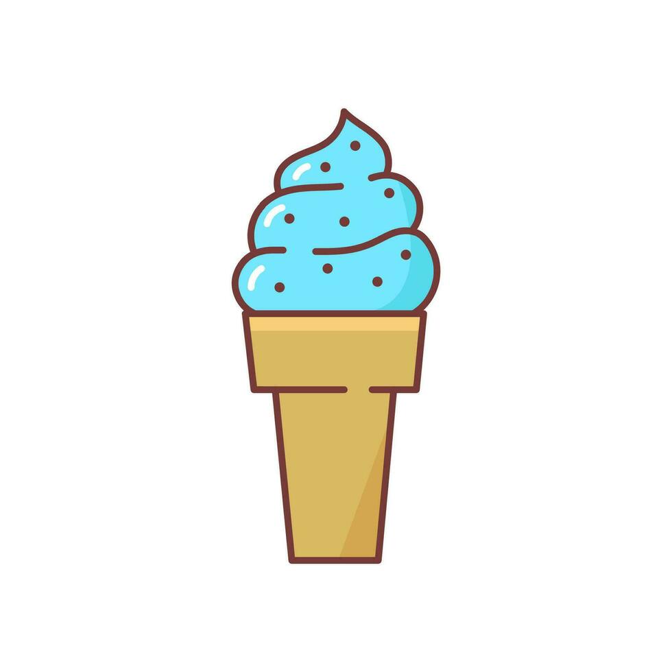 Ice cream with cartoon style vector