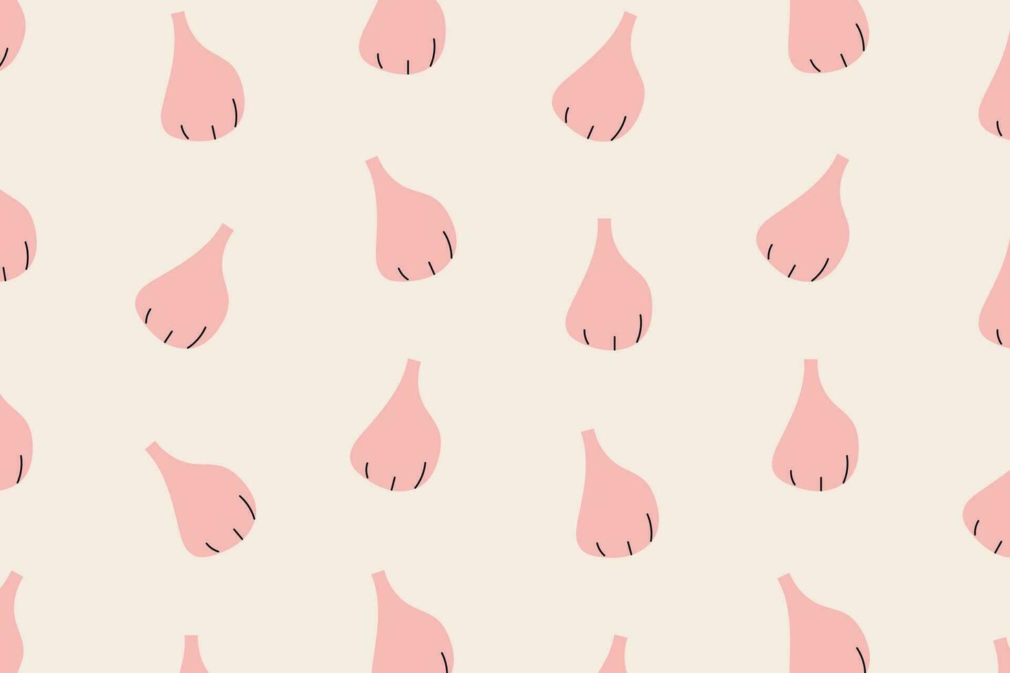 Red onion pattern background. Hand drawn style vector design illustrations.