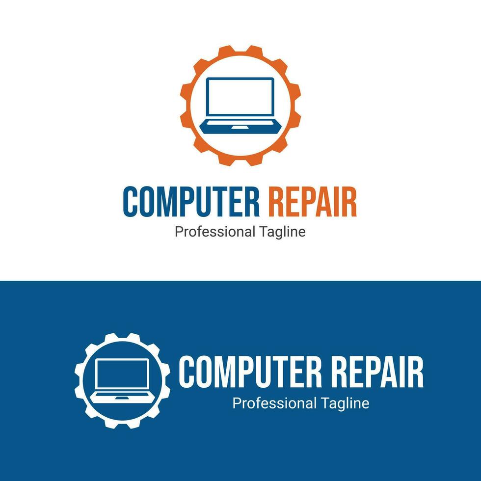 Computer Repairing logo design vector template.