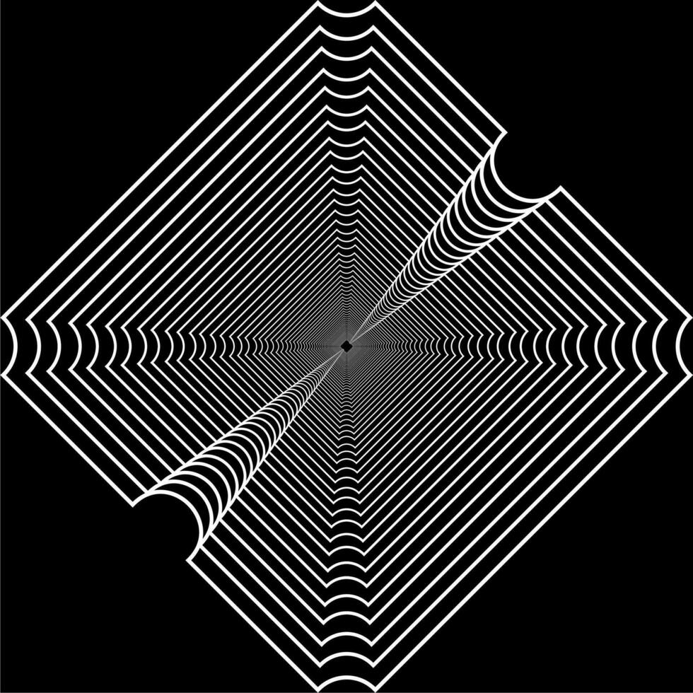 Visual of the Optical Illusion Created from Square Lines Composition, can use for Background, Decoration, Wallpaper, Tile, Carpet Pattern, Modern Motifs, Contemporary Ornate, or Graphic Design Element vector