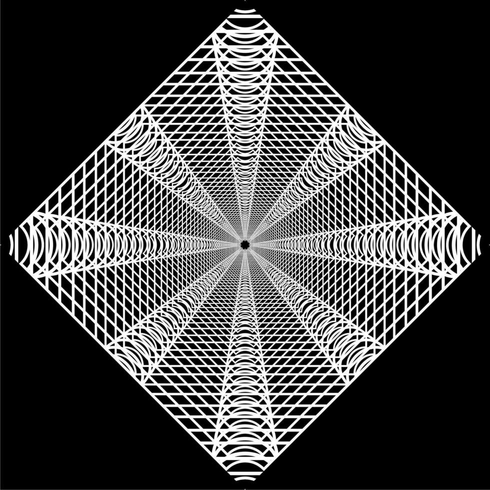 Visual of the Optical Illusion Created from Square Lines Composition, can use for Background, Decoration, Wallpaper, Tile, Carpet Pattern, Modern Motifs, Contemporary Ornate, or Graphic Design Element vector