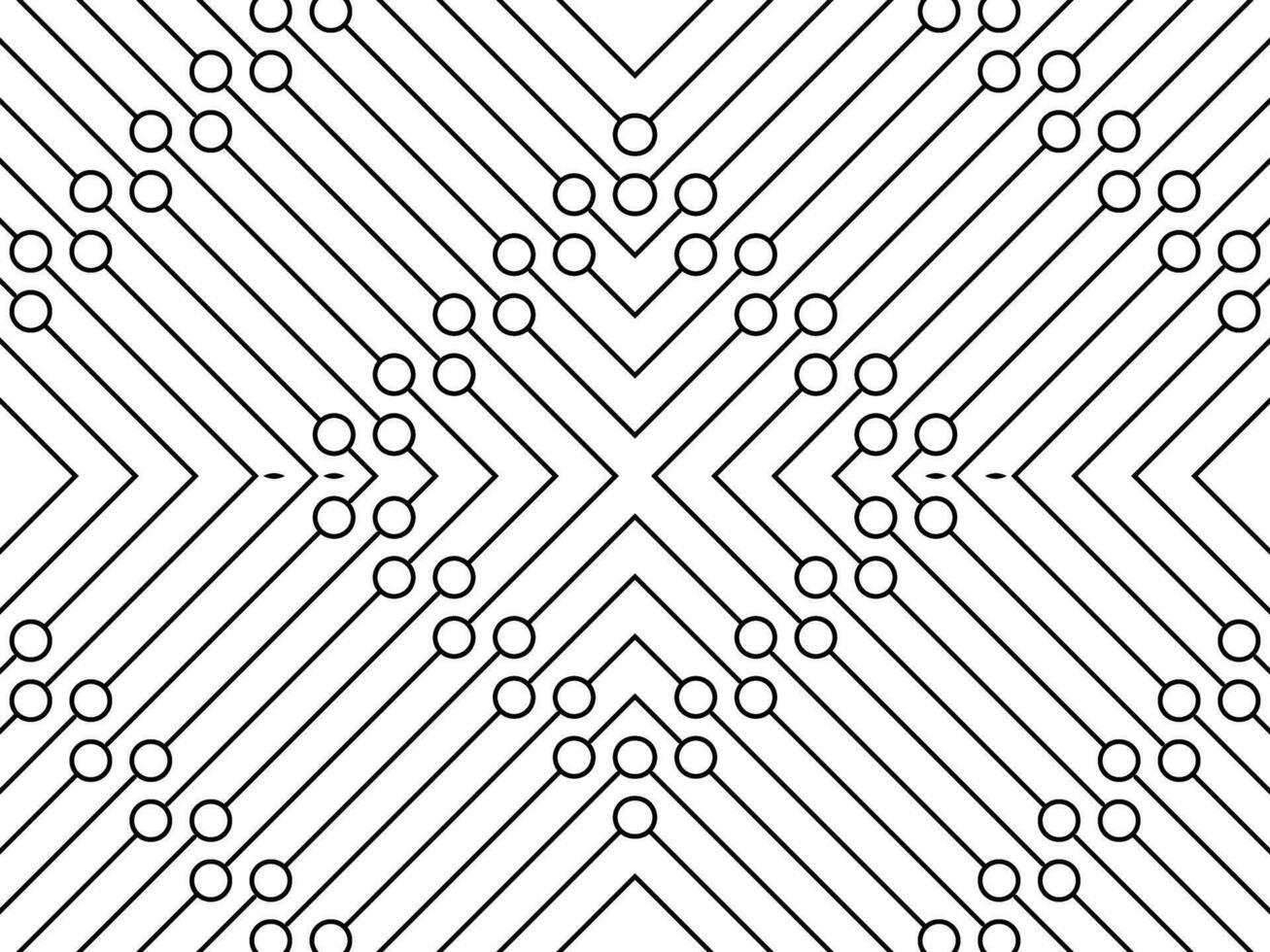 Circle and Lines Motifs Pattern, can use for Background, Fashion, Fabric, Textile, Wallpaper, Cover, Tile, Carpet Pattern, Wrapping and or for Graphic Design Element. Vector Illustration