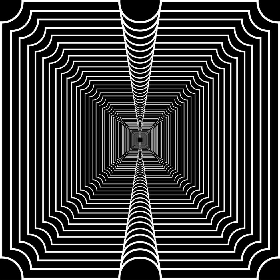 Visual of the Optical Illusion Created from Square Lines Composition, can use for Background, Decoration, Wallpaper, Tile, Carpet Pattern, Modern Motifs, Contemporary Ornate, or Graphic Design Element vector